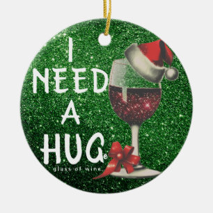 Einzigartige Weihnachtsgeschenke für Weinliebhaber Keramik Ornament