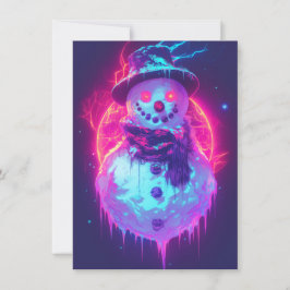 Einzigartige Weihnachtskarten Cyberpunk Neon Feiertagskarte