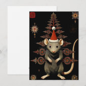 Einzigartige Weihnachtskarten mit Ratte Feiertagskarte (Vorne/Hinten)
