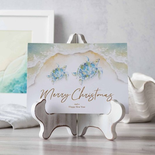 Einzigartige Weihnachtskarten Wasser-Farbe-Meeress