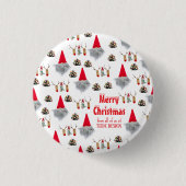 Einzigartige Weihnachtskundengeschenkknöpfe Button (Vorderseite)