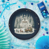 Einzigartige Weihnachtslandschaft Pappteller (Party)