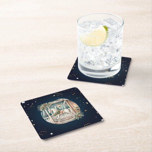 Einzigartige Weihnachtslandschaft Rechteckiger Pappuntersetzer (Vor Ort)