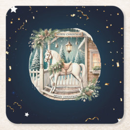 Einzigartige Weihnachtslandschaft Rechteckiger Pappuntersetzer