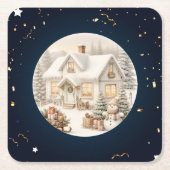 Einzigartige Weihnachtslandschaft Rechteckiger Pappuntersetzer (Vorderseite)