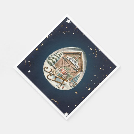 Einzigartige Weihnachtslandschaft Serviette (Ecke)