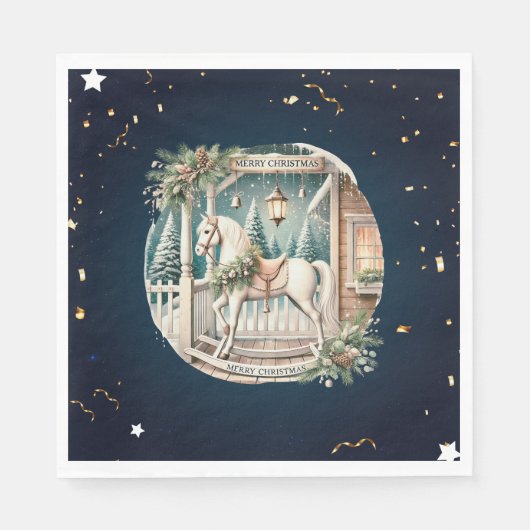 Einzigartige Weihnachtslandschaft Serviette (Vorderseite)