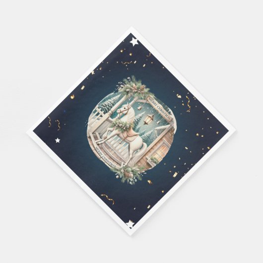 Einzigartige Weihnachtslandschaft Serviette (Ecke)