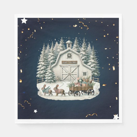 Einzigartige Weihnachtslandschaft Serviette (Vorderseite)