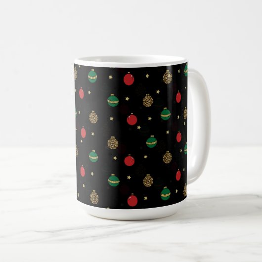 Einzigartige Weihnachtsschmuck Baubles Schwarzes M Kaffeetasse (VorderseiteRechts)