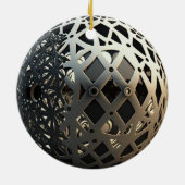 Einzigartige Weihnachtsschmuckrunde Keramik Ornament (Hinten)