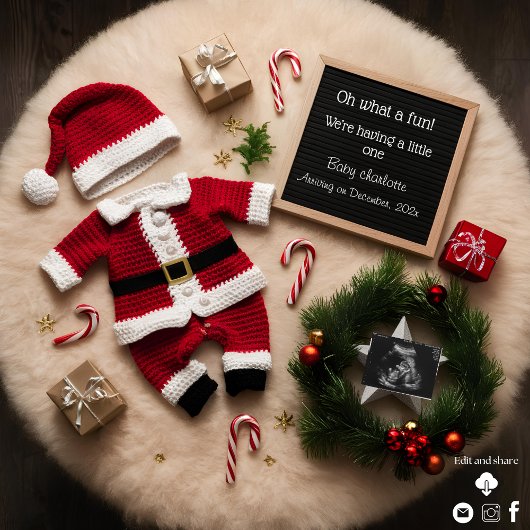 Einzigartige Weihnachtsschwangerschaftsankündigung Einladung