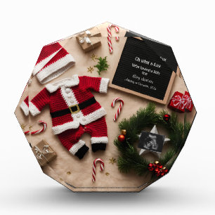 Einzigartige Weihnachtsschwangerschaftsankündigung Fotoblock