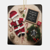 Einzigartige Weihnachtsschwangerschaftsankündigung Keramikornament (Links)