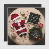 Einzigartige Weihnachtsschwangerschaftsankündigung Magnetkarte (Vorne/Hinten)