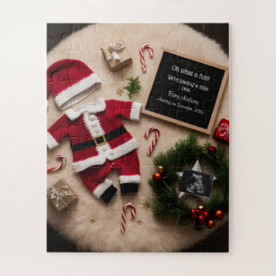 Einzigartige Weihnachtsschwangerschaftsankündigung Puzzle
