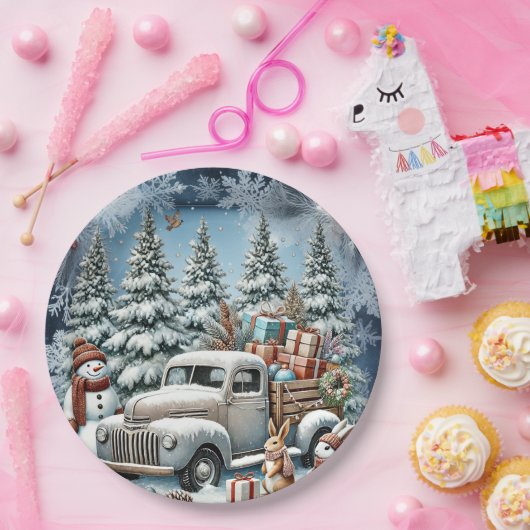 Einzigartige Weihnachtsszenerie Papier Teller (Party)