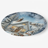 Einzigartige Weihnachtsszenerie Papier Teller (Schrägansicht)