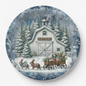 Einzigartige Weihnachtsszenerie Papier Teller (Vorderseite)