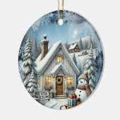 Einzigartige Weihnachtsszenerie Papier Teller Keramik Ornament (Links)