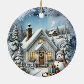 Einzigartige Weihnachtsszenerie Papier Teller Keramik Ornament (Hinten)