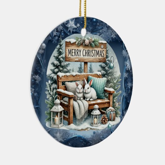 Einzigartige Weihnachtsszenerie Papier Teller Keramik Ornament (Rechts)