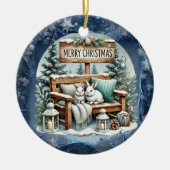 Einzigartige Weihnachtsszenerie Papier Teller Keramik Ornament (Vorne)