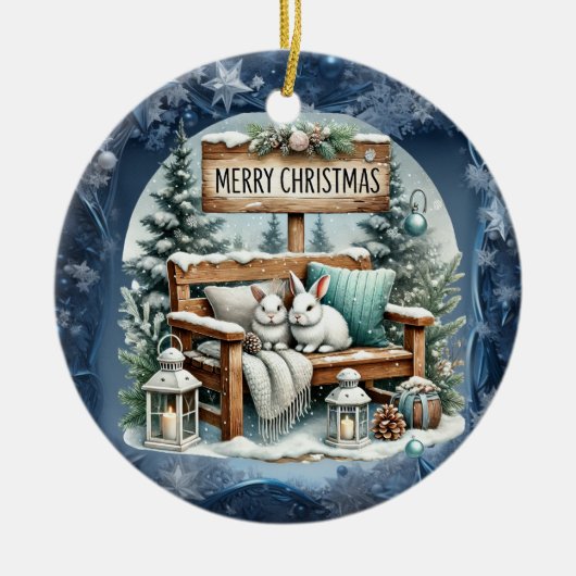 Einzigartige Weihnachtsszenerie Papier Teller Keramik Ornament (Vorne)