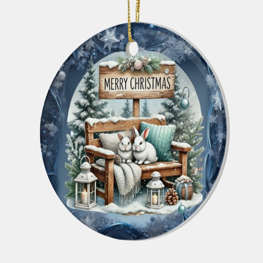 Einzigartige Weihnachtsszenerie Papier Teller Keramik Ornament (Links)