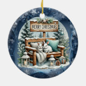 Einzigartige Weihnachtsszenerie Papier Teller Keramik Ornament (Hinten)