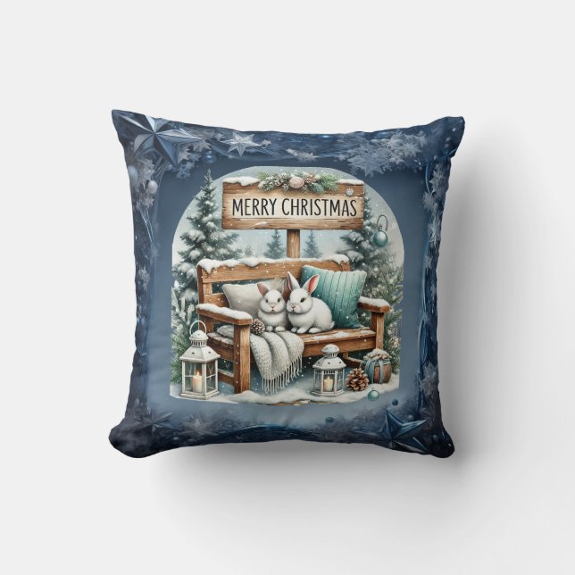 Einzigartige Weihnachtsszenerie Papier Teller Kissen (Vorderseite)