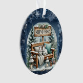 Einzigartige Weihnachtsszenerie Papier Teller Ornament (Vorderseite)