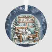 Einzigartige Weihnachtsszenerie Papier Teller Ornament (Rückseite)