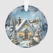 Einzigartige Weihnachtsszenerie Papier Teller Ornament (Vorderseite)