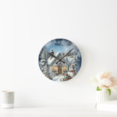 Einzigartige Weihnachtsszenerie Papier Teller Runde Wanduhr (Zuhause)