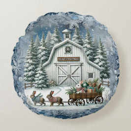 Einzigartige Weihnachtsszenerie Papier Teller Rundes Kissen