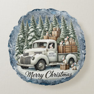 Einzigartige Weihnachtsszenerie Papier Teller Rundes Kissen