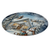 Einzigartige Weihnachtsszenerie Papier Teller Schneidebrett (Ecke)