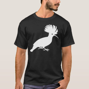 Einzigartige weiße Hoopoe-Vogel-Silhouette-Grafik T-Shirt
