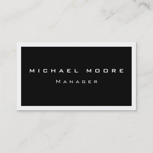 Einzigartige weiße, schwarze, trendige Visitenkart Visitenkarte (Vorderseite)