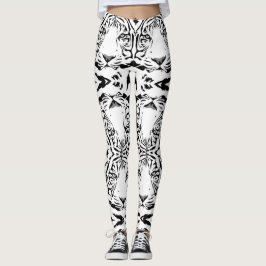 Einzigartige weiße Tiger-Leggings Leggings