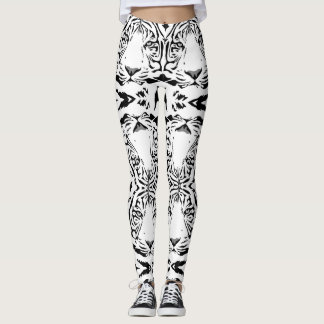 Einzigartige weiße Tiger-Leggings Leggings
