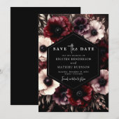 Einzigartige Whimsical Burgundy Wedding Save The Date (Vorne/Hinten)