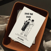 Einzigartige Whimsical Quirky Hand Drawn Couple We Save The Date