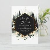 Einzigartige Whimsical-Zauberwald-Hochzeit Save The Date (Stehend Vorderseite)