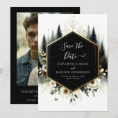 Einzigartige Whimsical-Zauberwald-Hochzeit Save The Date (Vorne/Hinten)