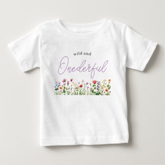 Einzigartige Wildblume 1. Geburtstag Baby T-shirt (Vorderseite)