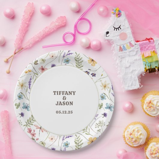 Einzigartige Wildblume Pappteller (Party)