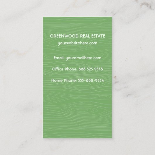 Einzigartige wirkliche Anwesen-Geschäfts-Karte Visitenkarte (Rückseite)