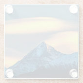Einzigartige Wolken über schneebedeckte Berge Glasuntersetzer (Rückseite)